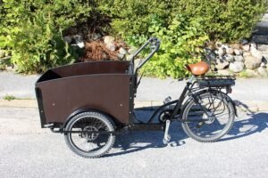 vélo électrique cargo marron