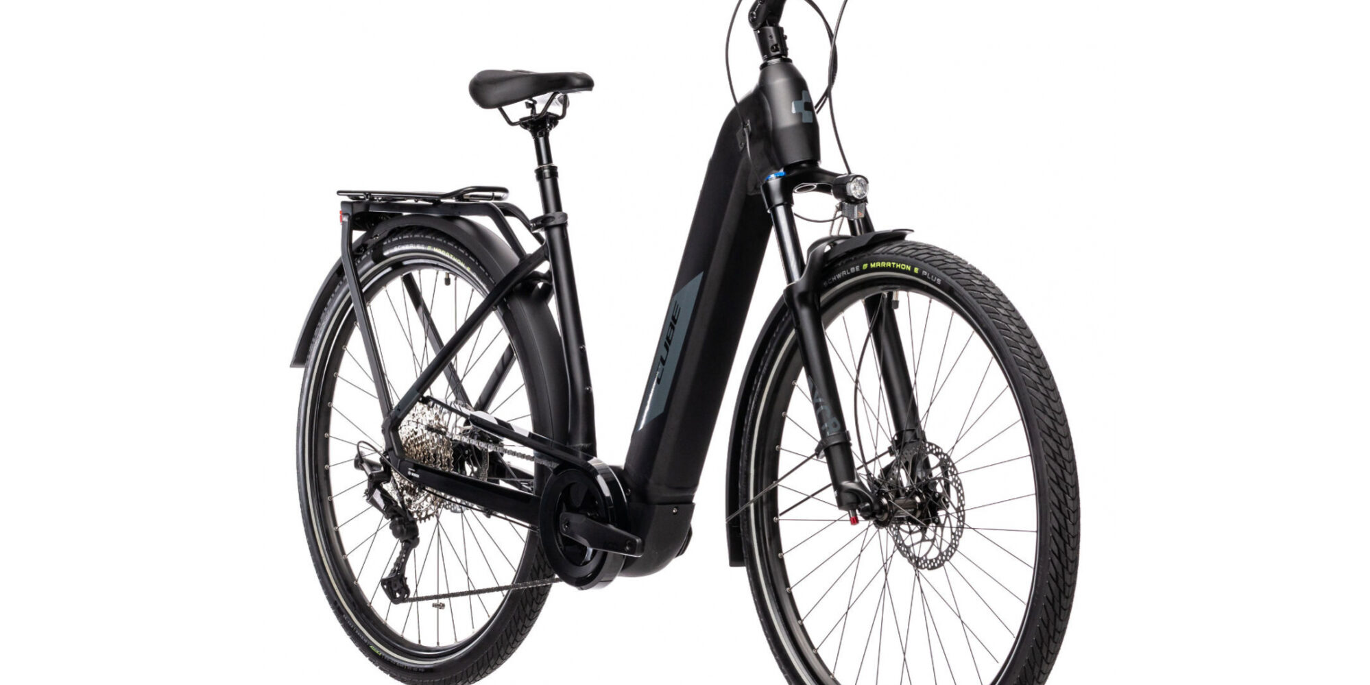 VAE de ville CUBE KATHMANDU HYBRID EXC 625 SHIMANO DEORE XT 12V 625 velo urbain electrique CUBE KATHMANDU HYBRID EXC 625 noir et gris