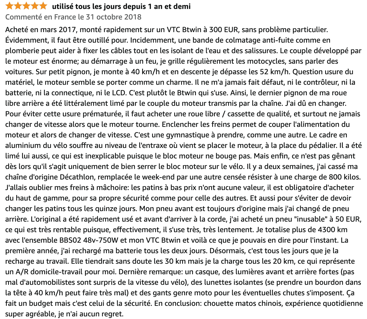 Avis client numéro 1
