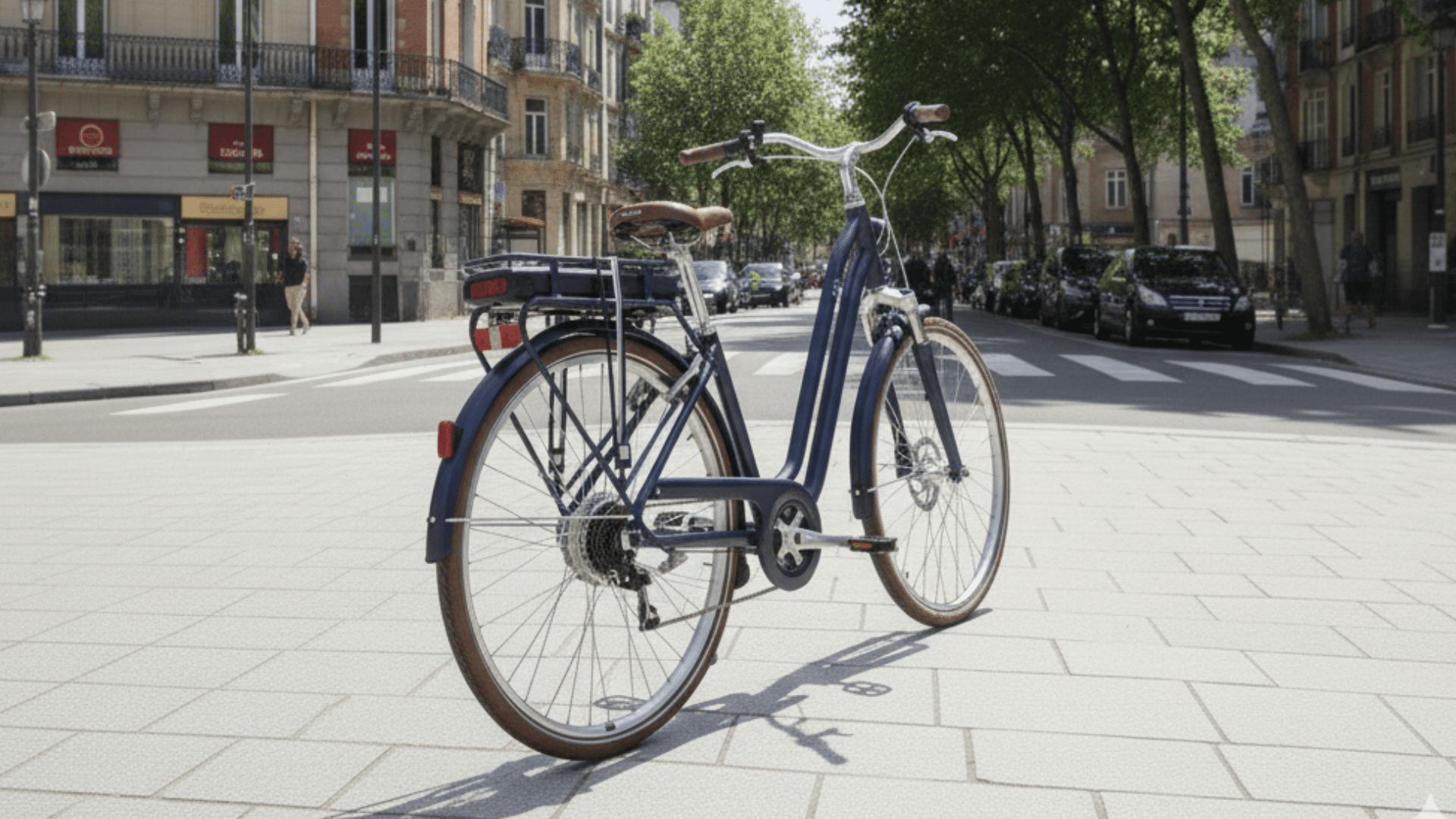 Vélo électrique Elops 900 E en usage urbain avec posture confortable
