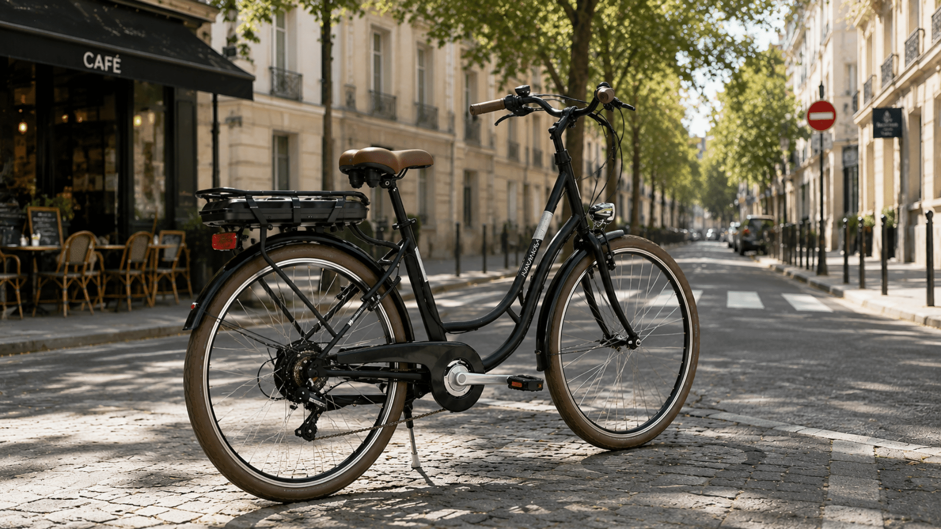 Vue arrière Nakamura E-City 50 Intersport porte-bagage et batterie