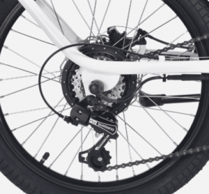 transmission et dérailleur arrière à 6 vitesses du vélo Nakamura E-Flex 2.0