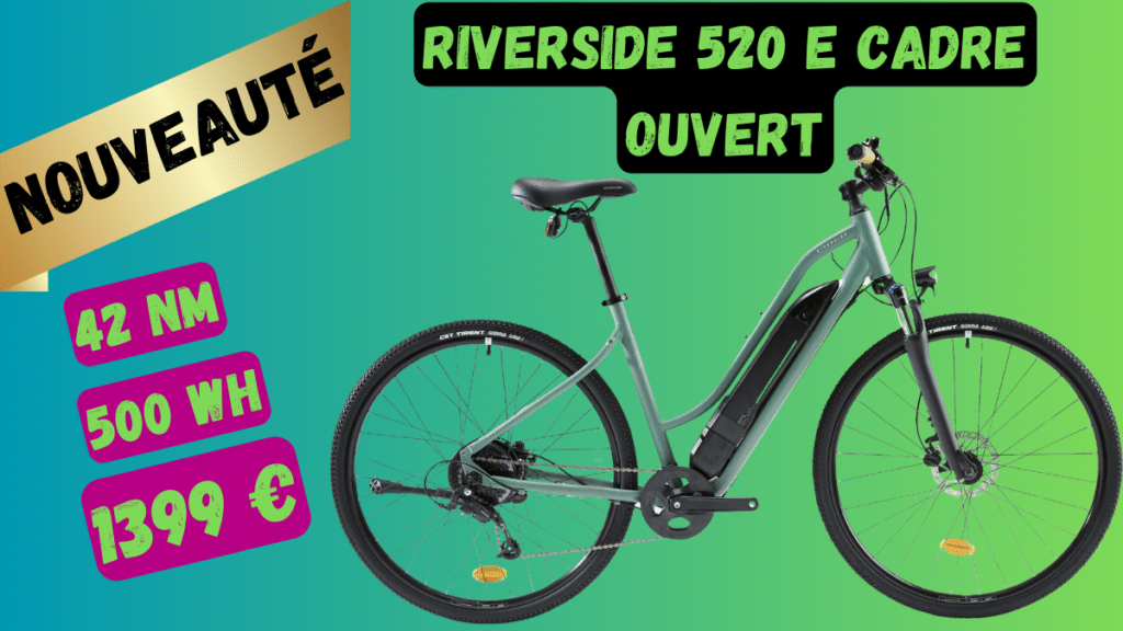 Le nouveau vélo VTC électrique Decathlon : Le Riverside 520 E à cadre bas !