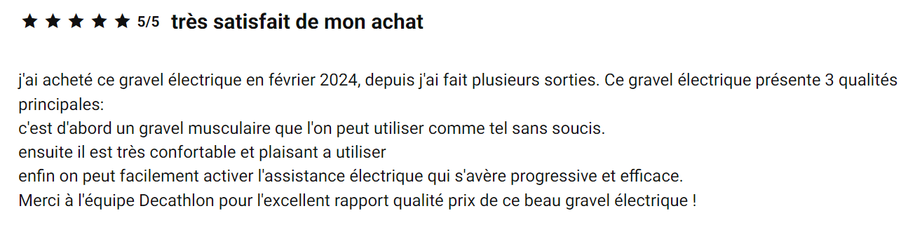 Avis 2 du gravel électrique E-GRVL AF HD