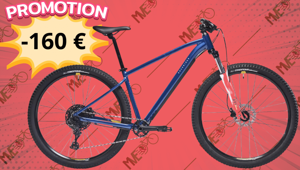 Le VTT de randonnée Rockrider EXPL 520 Bleu en promotion à moins de 500 € chez Decathlon