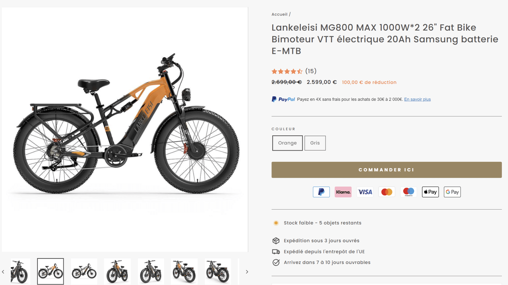 Prix du Lankeleisi MG800 MAX