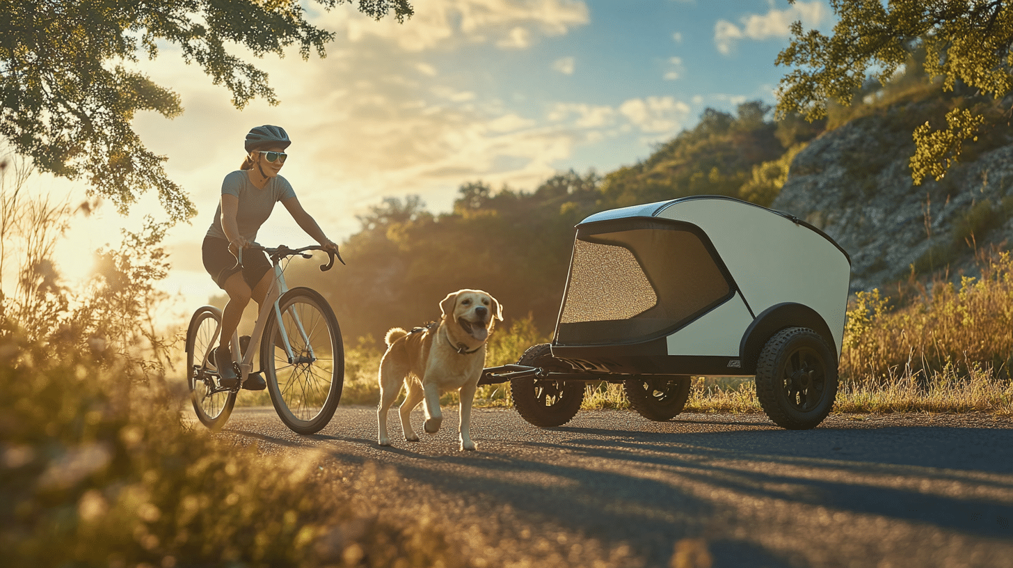 Remorque vélo avec un chien