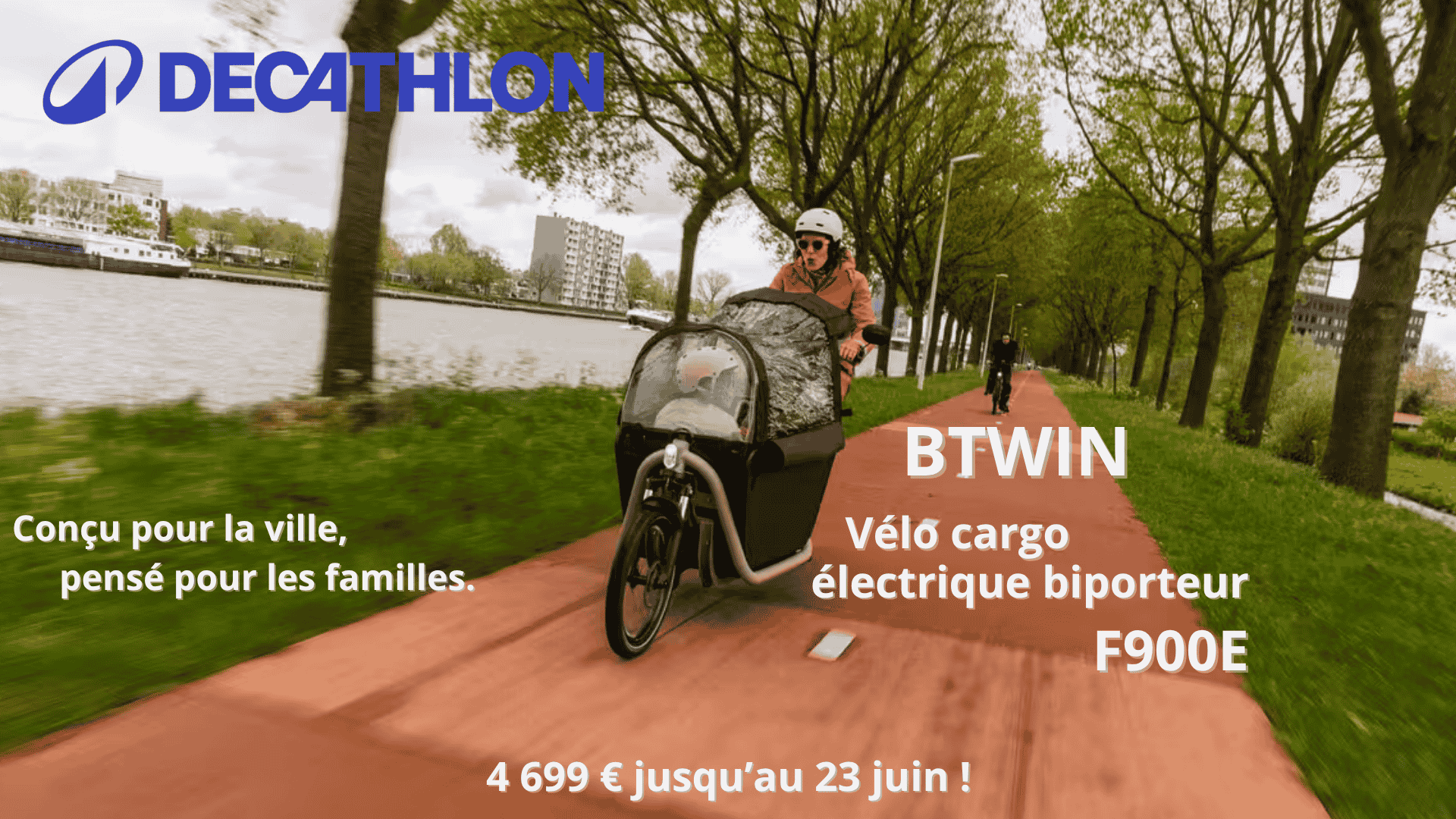 Btwin F900E  300 € de réduction sur le vélo cargo star de Decathlon jusqu’au 23 juin !