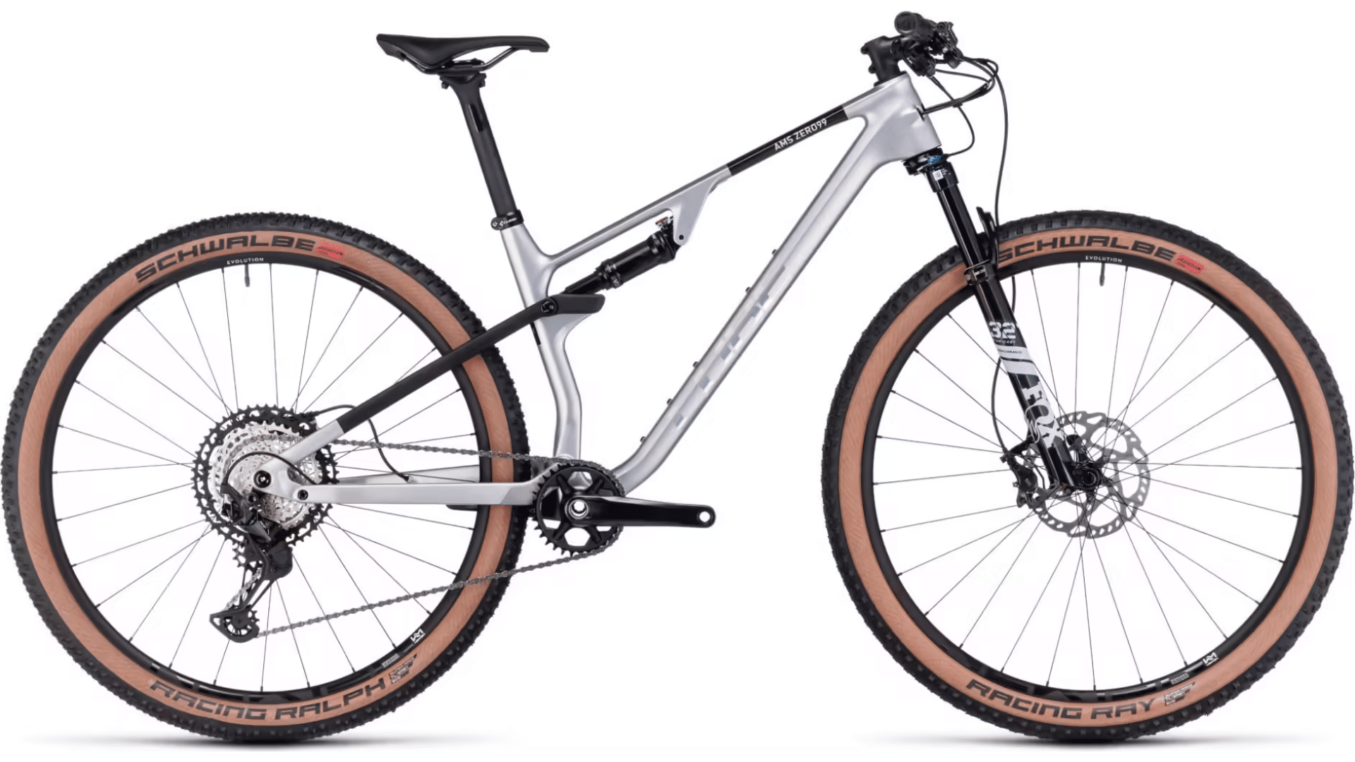 VTT Tout-Suspendu Cube AMS Zero99 C:68X Race 29 Shimano XT 12V 29'' Argent
