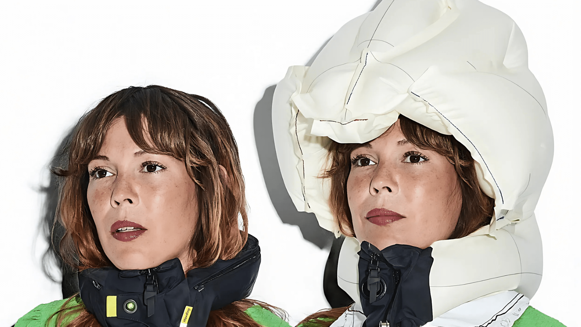 Femme qui porte le airbag cycliste Hovding 4