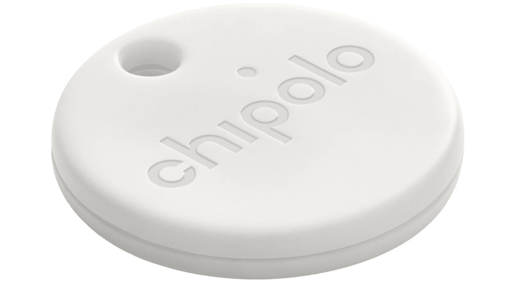Chipolo One Point avec trou intégré pour porte-clés, compatible avec le réseau Google Localiser mon appareil