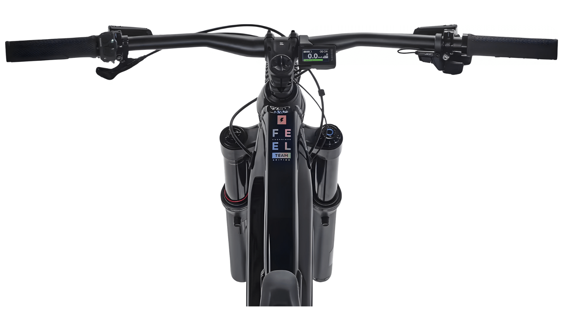 Écran Shimano SC-EN600 du E-FEEL 900S Team Edition, compact et connecté, avec 15 niveaux d’assistance et deux profils de conduite.