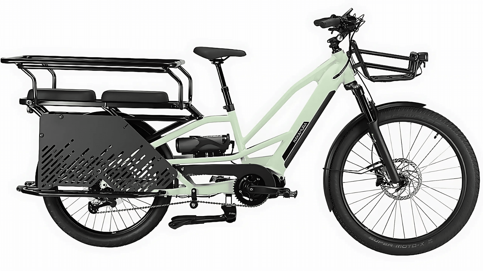 Porte-bagage arrière du Nakamura Crossover Longtail Pistachio avec capacité de charge 80 kg et fixations MIK HD