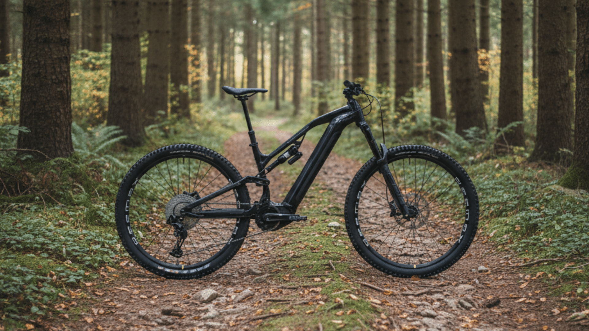 Roues Mavic E-Deemax S 29 pouces et pneus Rockrider Grip 500 pour une excellente adhérence en forêt et sur terrain technique.