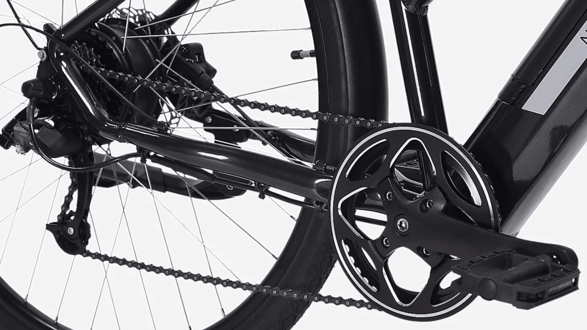 Transmission 7 vitesses du vélo électrique Nakamura Crossover S avec pédalier 44 dents