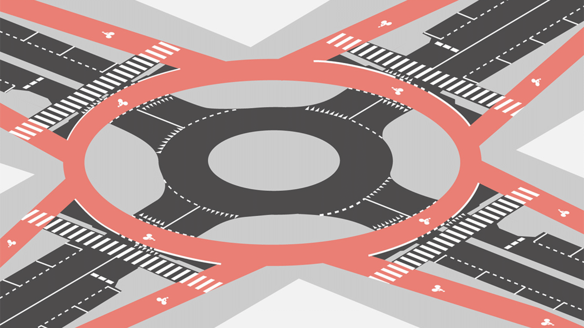 Illustration d’un rond-point à l’hollandaise à Paris, aménagement destiné à sécuriser les cyclistes