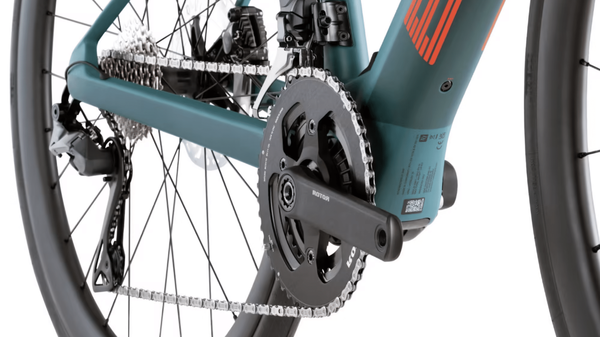 Transmission Shimano Ultegra Di2 12 vitesses du BMC Roadmachine 01 AMP One avec pédalier Rotor eVegast 50/34