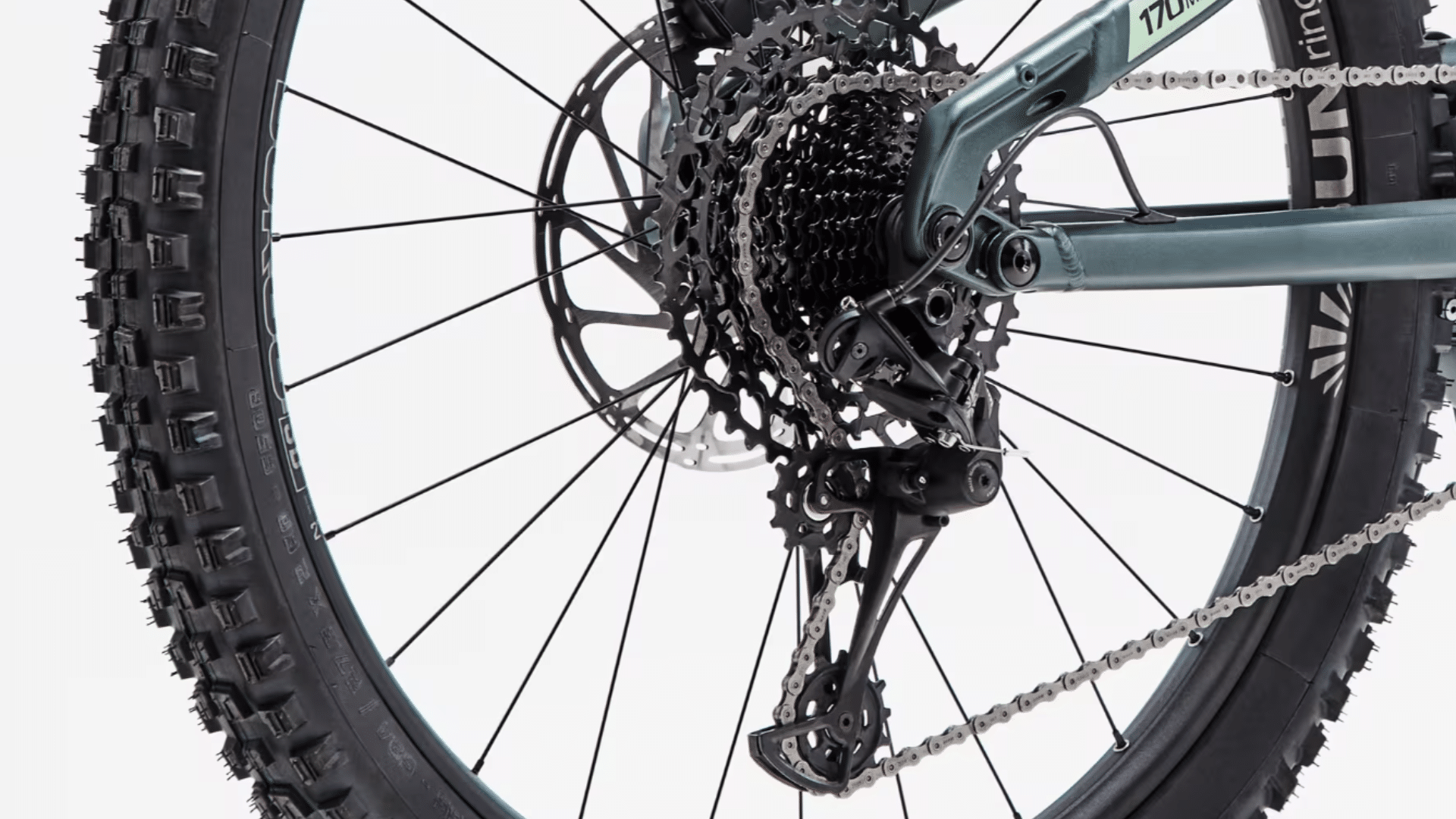 Transmission SRAM NX Eagle 12 vitesses du Lombardo Stilus E-Big Mountain avec mono plateau FSA 34 dents et cassette 11-50