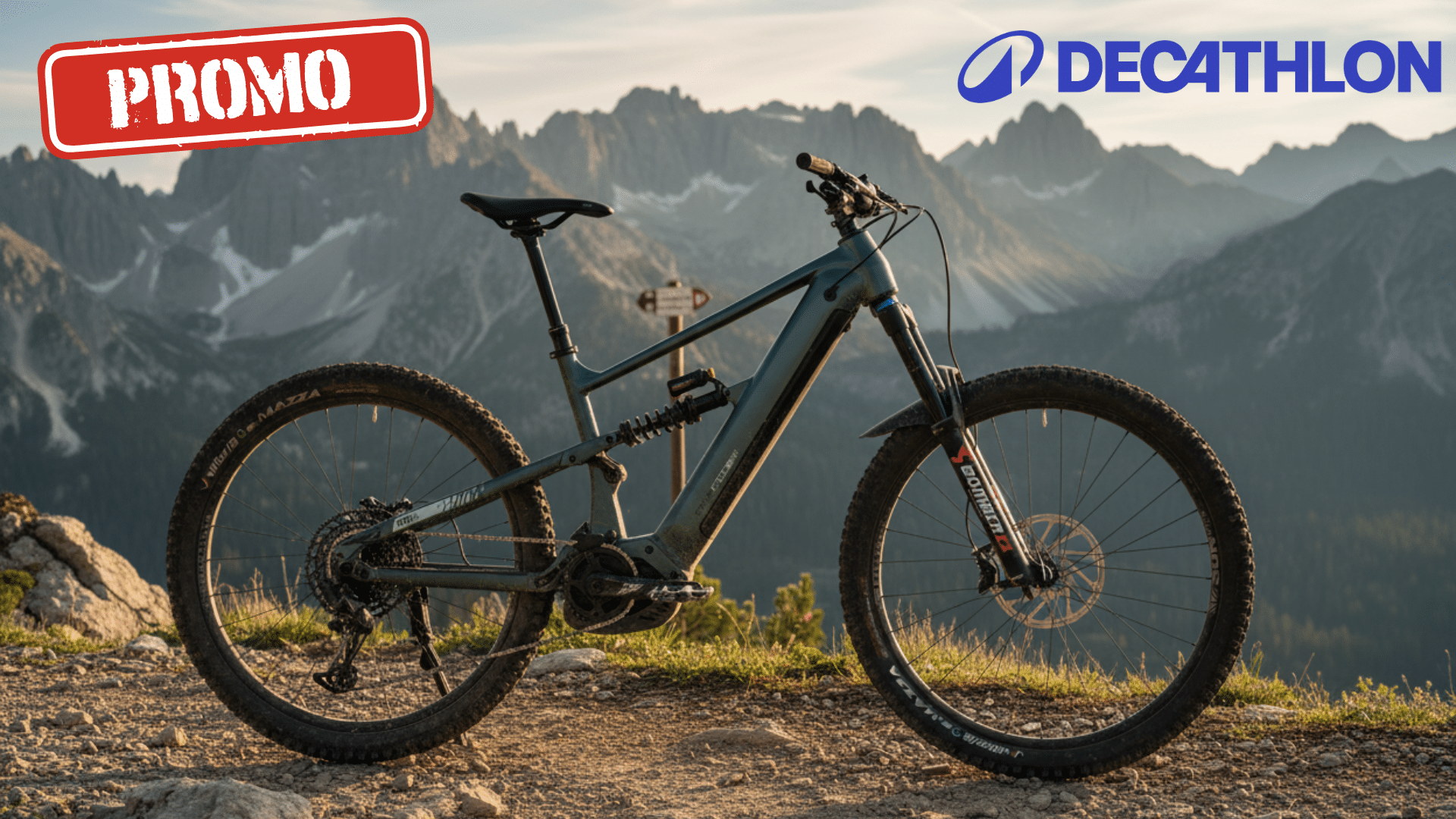 VTT électrique tout suspendu Lombardo Stilus E-Big Mountain en promotion chez Decathlon à 3999,99 €, automne 2025