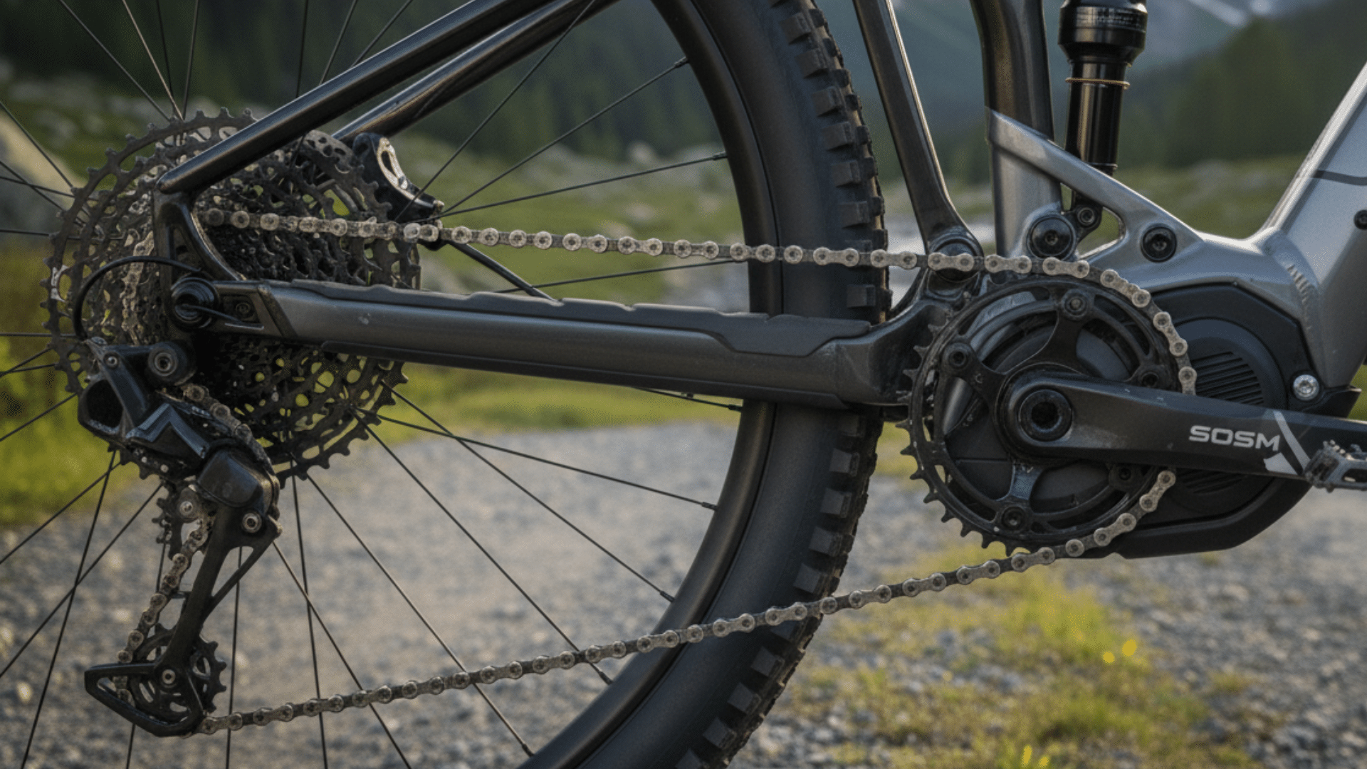 Transmission Sram SX Eagle 12 vitesses du Mondraker Chaser 2025 avec pédalier Race Face Aeffect e-bike 160 mm