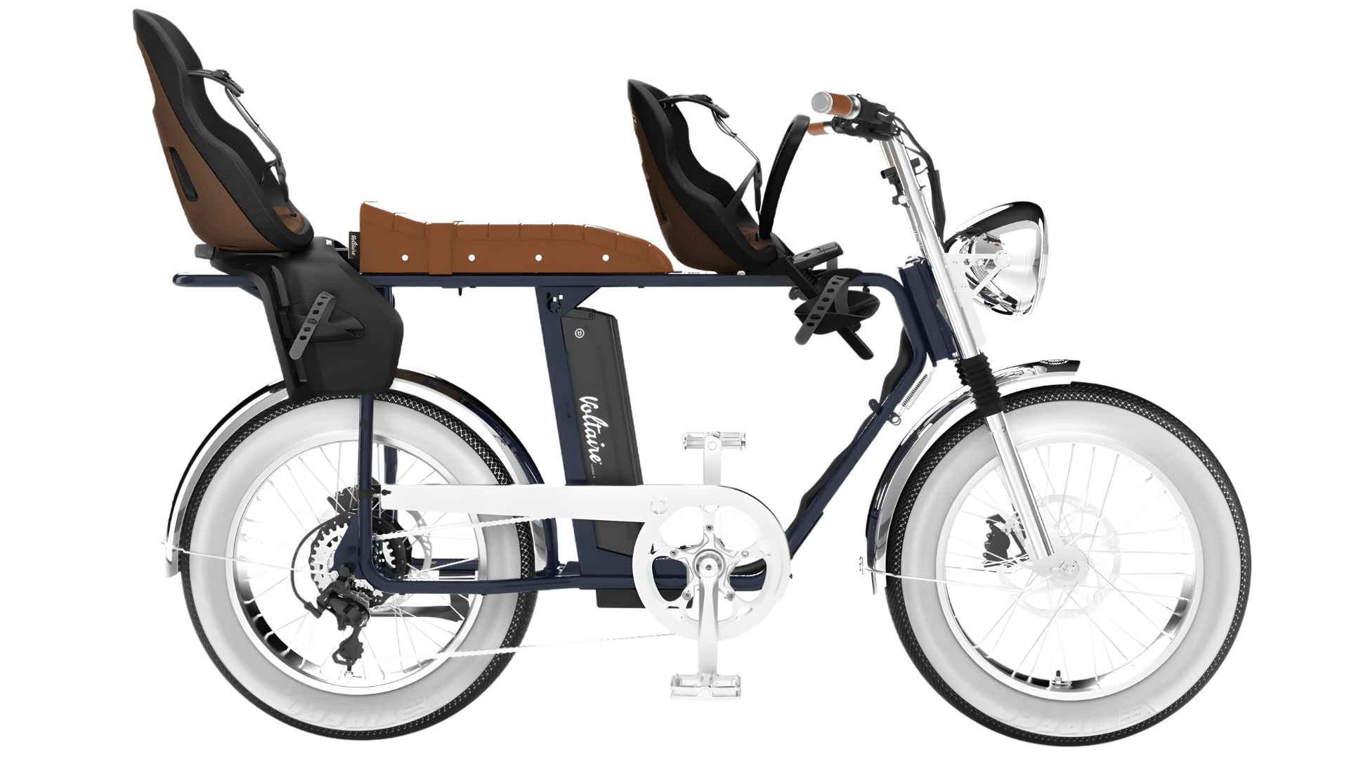 moteur et batterie du vélo électrique Voltaire Paname, fatbike biplace puissant et confortable