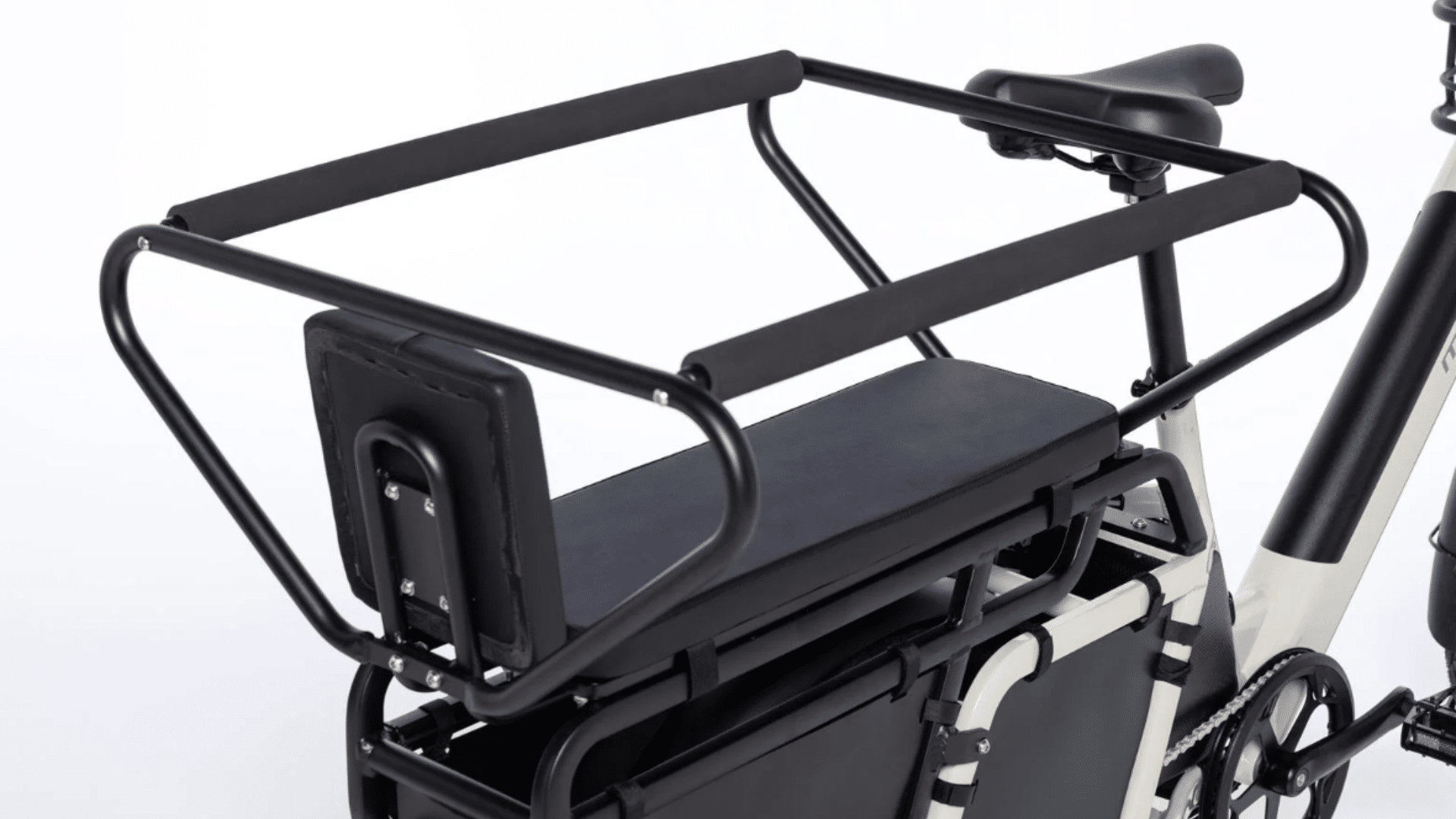 Porte-bagages arrière du Moma Bikes E-Compactail avec capacité de charge jusqu’à 80 kg