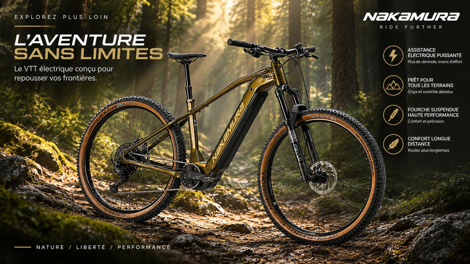 Caractéristiques principales du VTT électrique Nakamura E-Summit 990
