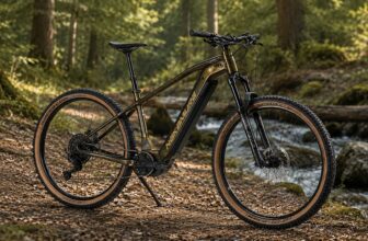 VTT électrique Nakamura E-Summit 990 sur un sentier forestier